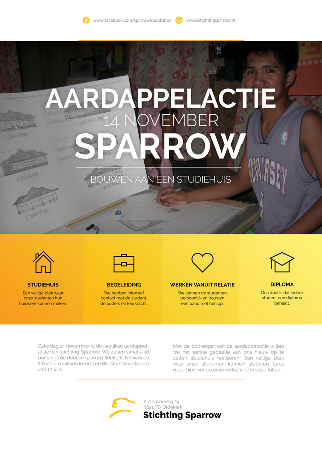 Poster aardappelactie | stichting Sparrow