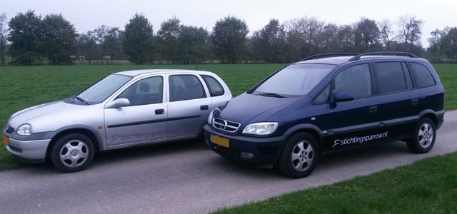 Autobelettering stichting Sparrow