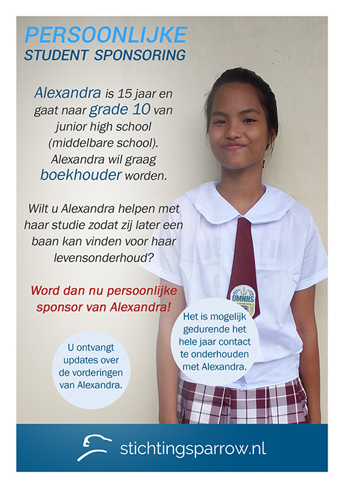 Alexandra - Persoonlijke sponsoring stichting Sparrow