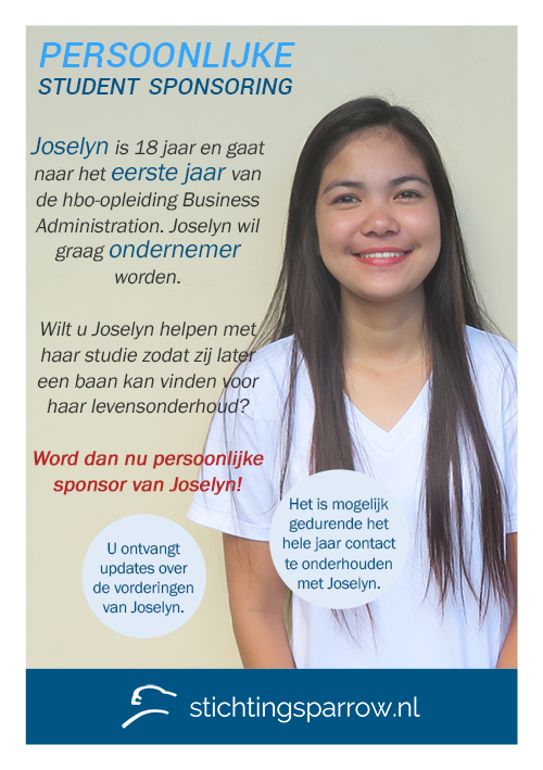 Joselyn - Persoonlijke sponsoring stichting Sparrow