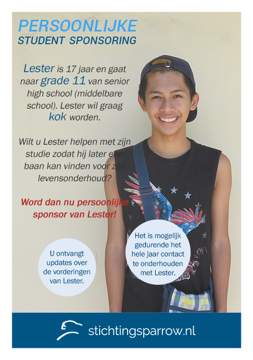 Lester - Persoonlijke sponsoring stichting Sparrow