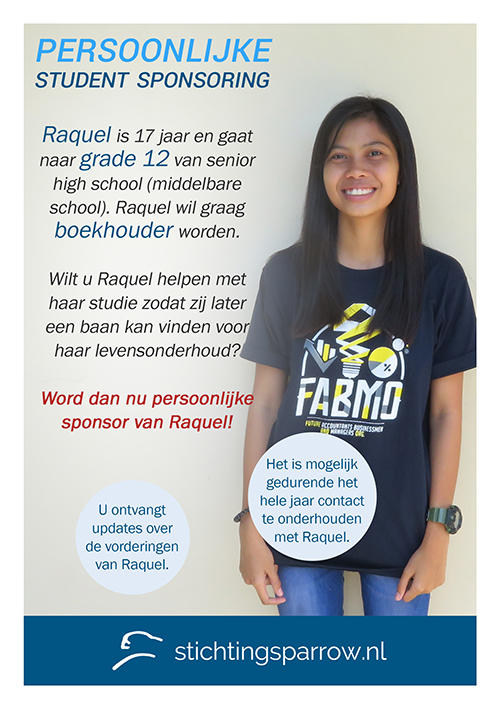 Raquel - Persoonlijke sponsoring stichting Sparrow