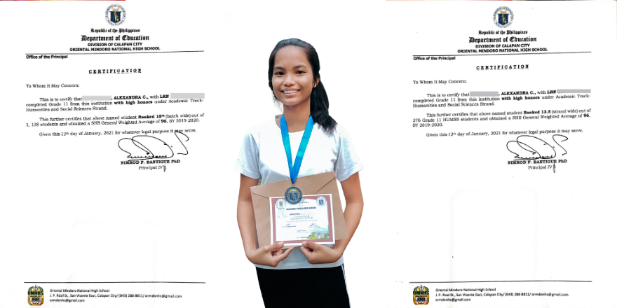 Alexanfra krijgt twee mooie certificaten stichting Sparrow