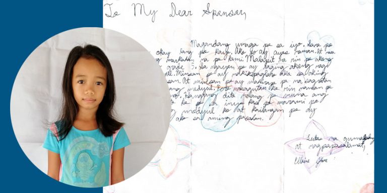 Brief van Ellaine uitgelicht stichting Sparrow